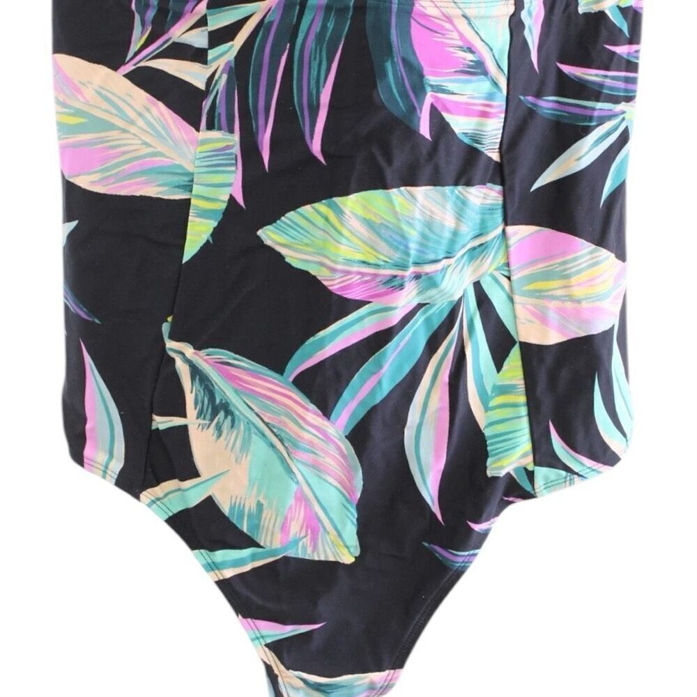Torrid Tropical Floral Mesh Inset One Piece Swimsuit NWT - Picture 9 of 14